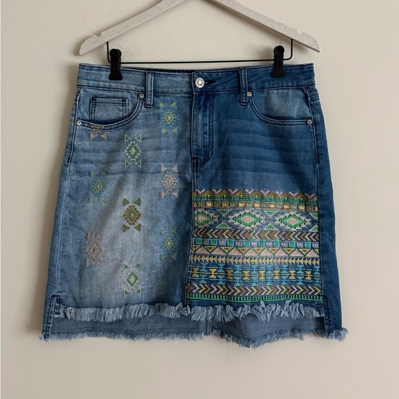 Hydraulic Soho High Rise Denim Skirt Vintage Southwestern Y2K size 10 - Picture 2 of 15